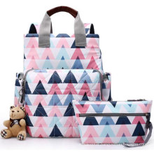 Quilted Fashion Waterproof Nappy Bag 3 PCS Baby Bag Mummy Diaper Bag